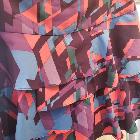 Armani Exchange Layered Multi Coloured Mini Skirt - Picture 2 of 3